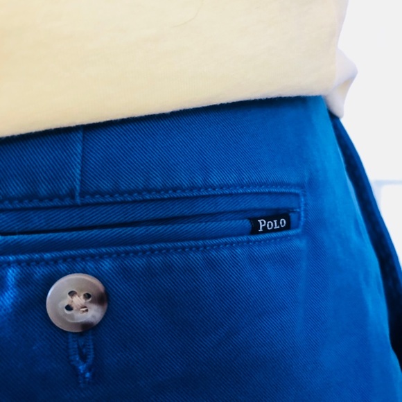 Polo Ralph Lauren Classic Blue Flat Front Shorts - Picture 4 of 7